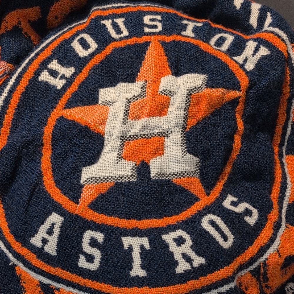 Houston Astros Black and Orange Throw Blanket